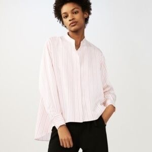 Maje Coquelicot Rayure White Red Stripe Blouse Top White Size 2